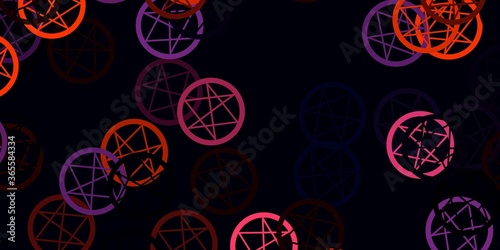 Light Pink, Yellow vector background with occult symbols.