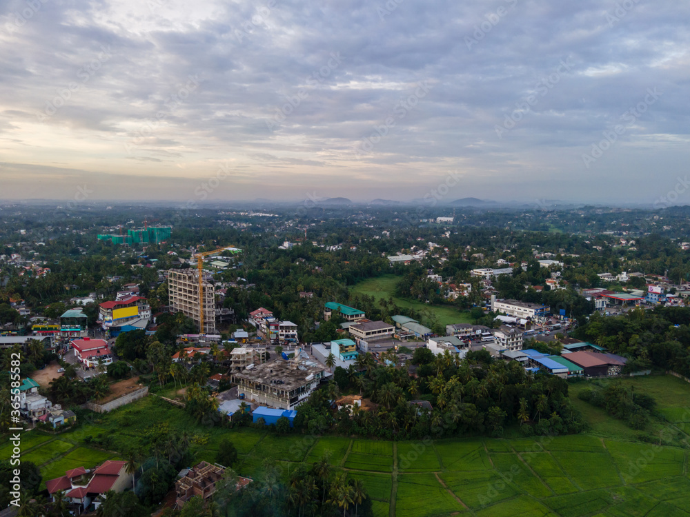 Arial views of the Colombo Suburbs. Looking at the Central Hills of Sri Lanka Arial views of the Colombo Suburbs. Looking at the Central Hills of Sri Lanka