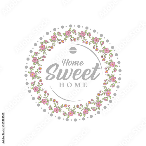 Typography quote Home sweet home For housewarming posters, greeting cards, home decorations.Vector illustration.