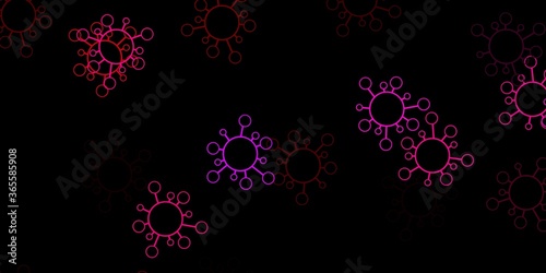 Dark pink vector texture with disease symbols.