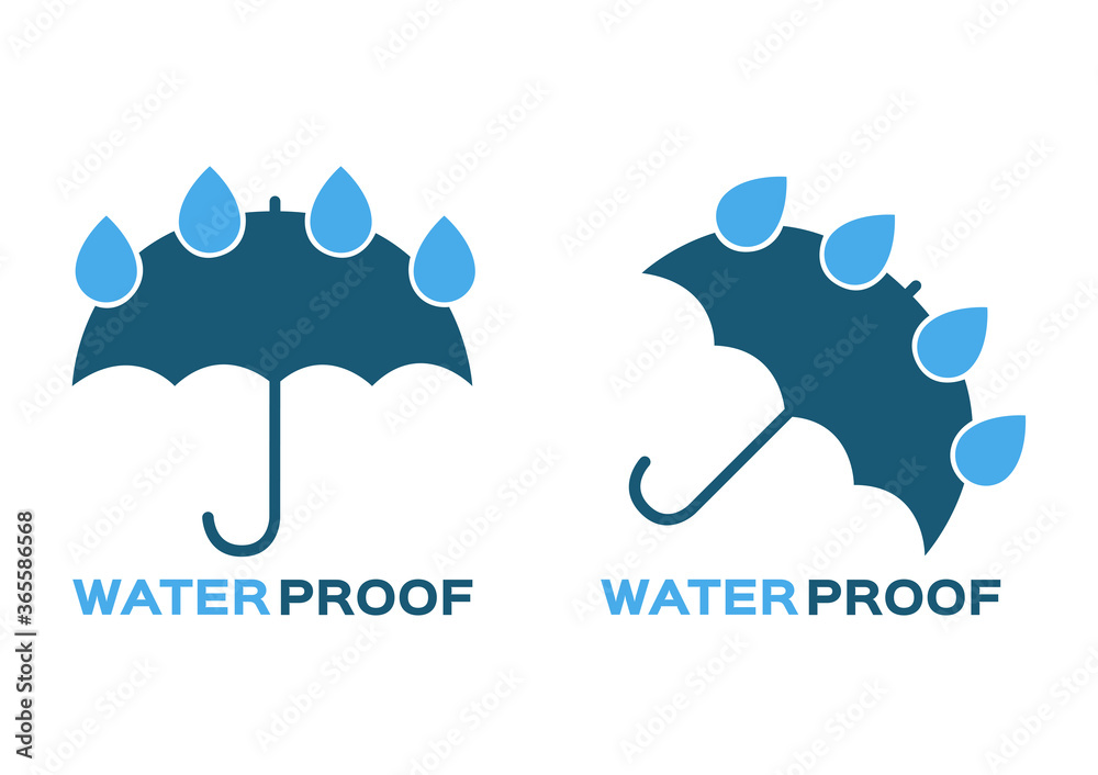 Fotografie Water resistant and water proof logo , icon and vector