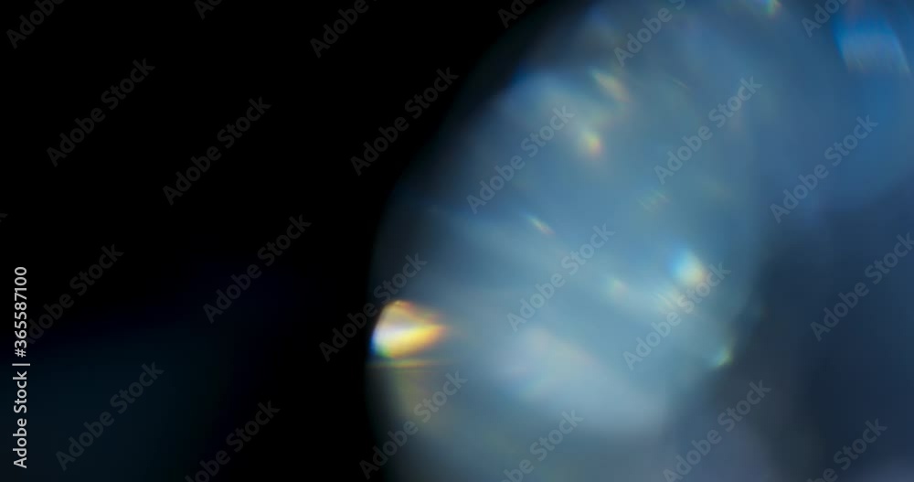 Rainbow Light Flare Prism Rainbow Light Flares Overlay on Black Background