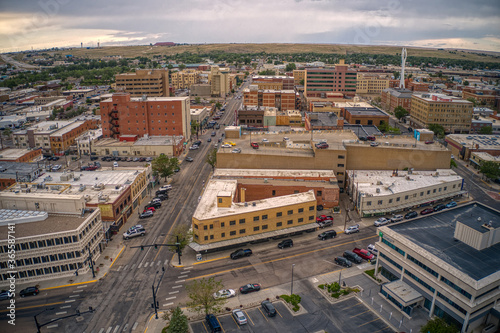 Aerial View of Casper, One of the largest Towns in Wyoming