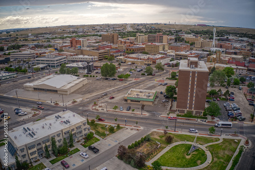 Aerial View of Casper, One of the largest Towns in Wyoming