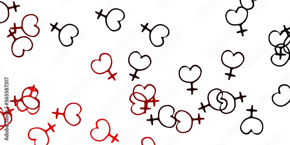 Light Red vector background with woman symbols. Light Red vector background with woman symbols.