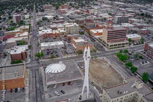 Aerial View of Casper, One of the largest Towns in Wyoming