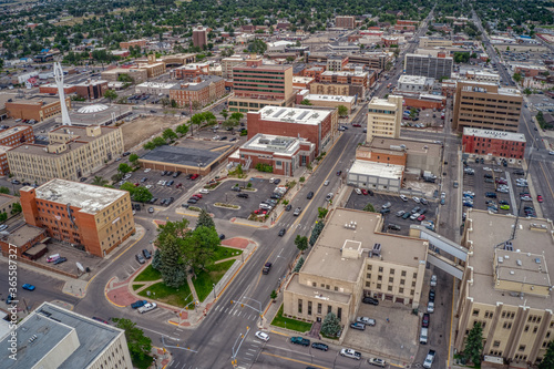Aerial View of Casper, One of the largest Towns in Wyoming photo
