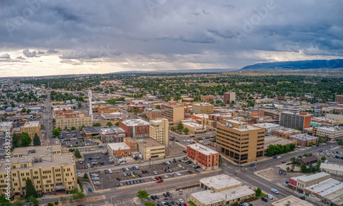 Aerial View of Casper, One of the largest Towns in Wyoming
