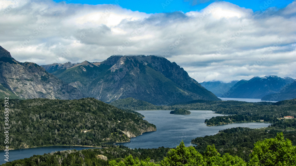 Panoramic view of the mountains, lakes and forest in Bariloche, Patagonia, Argentina Panoramic view of the mountains, lakes and forest in Bariloche, Patagonia, Argentina