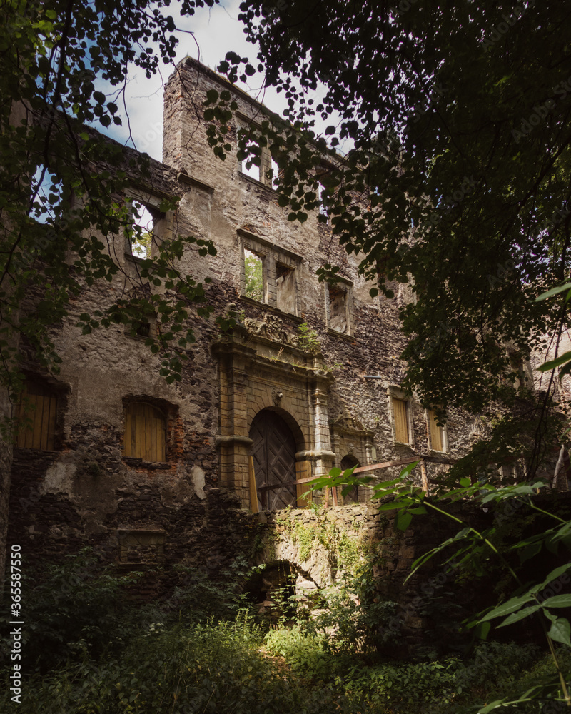 Entrance to the polish castle Swiny. Located in Bolkow, Poland
