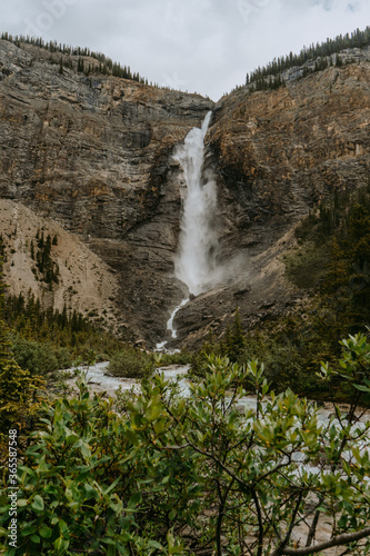 Takakkaw Falls in Yoho National Park, Popular tourist attraction in British Columbia, Canada