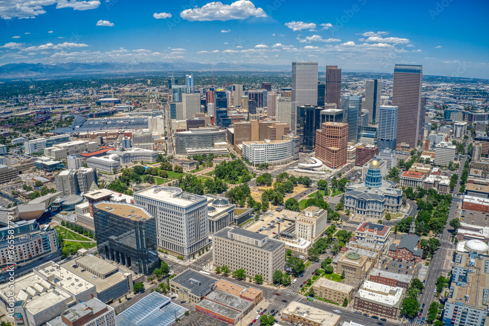 Aerial View of Denver, Capitol City of the State of Colorado