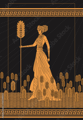 demeter ceres greek roman mythology goddess of agriculture on plantation photo