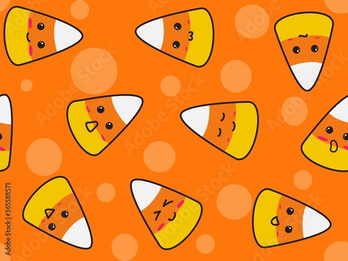 isolated colourful candy corn cute cartoon seamless pattern element for background, wallpaper, label, cover, banner, texture etc. vector design.