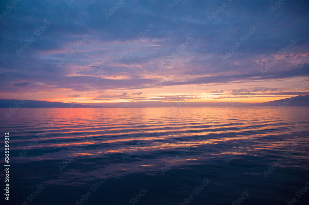 Dark Sunset, Stormy look, Orange, Purple, Navy Blue