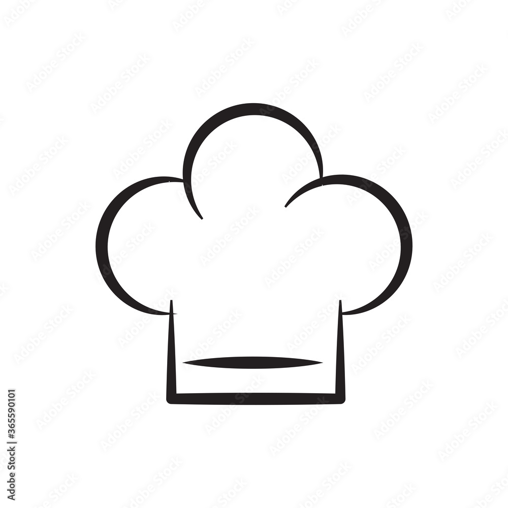 Chef hat icon vector logo illustration flat style Chef hat icon vector logo illustration flat style