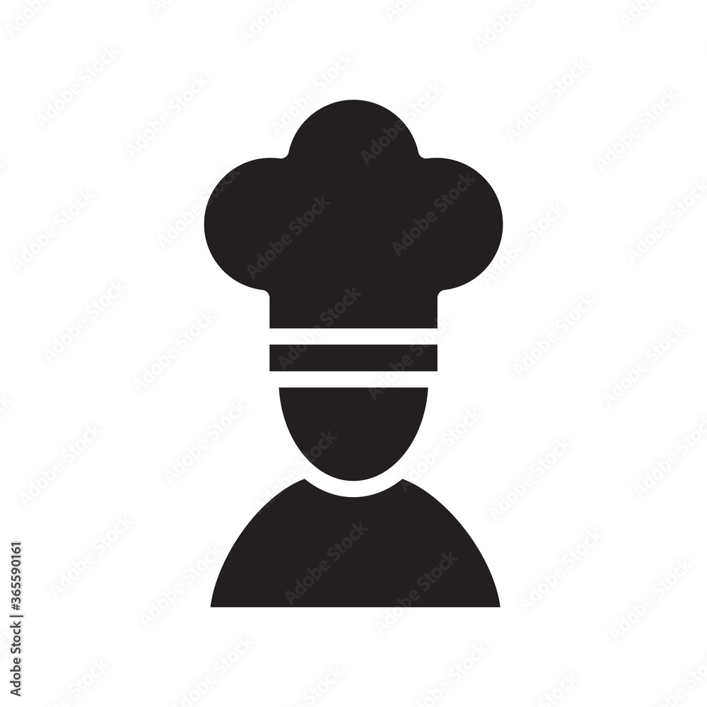 Chef hat icon vector logo illustration flat style Chef hat icon vector logo illustration flat style