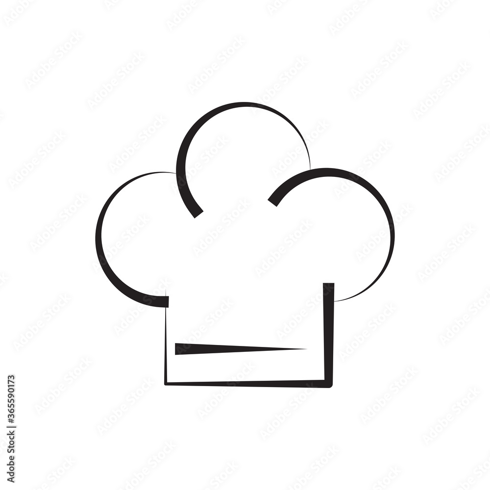 Chef hat icon vector logo illustration flat style Chef hat icon vector logo illustration flat style