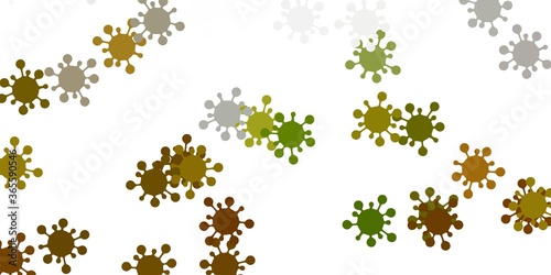 Light green, yellow vector template with flu signs.