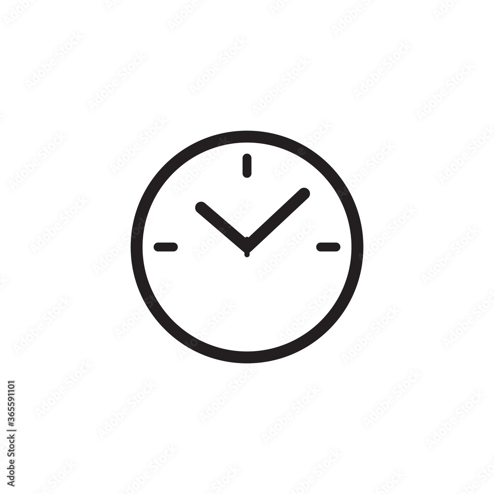 Clock icon vector logo design flat style illustration Clock icon vector logo design flat style illustration
