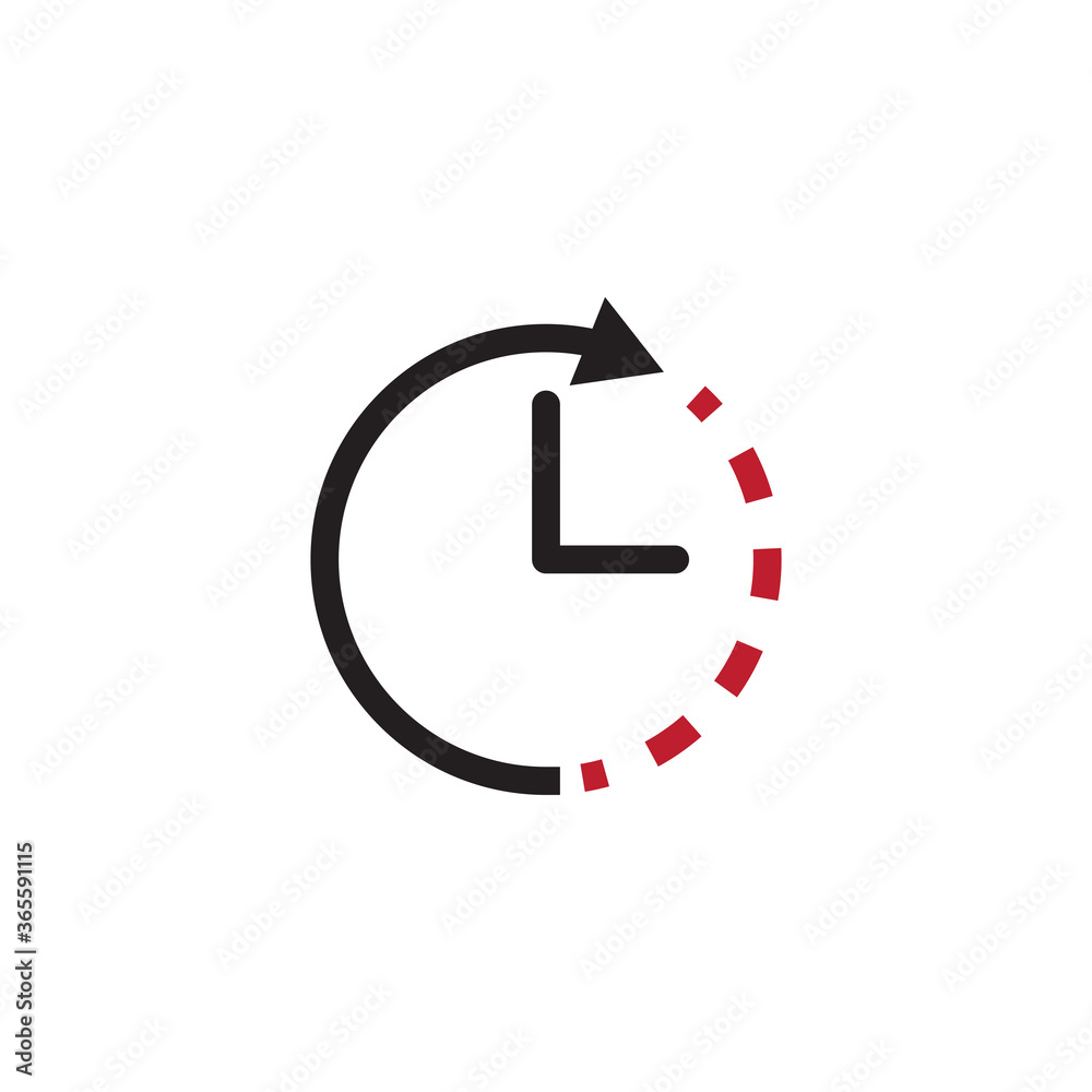 Clock icon vector logo design flat style illustration Clock icon vector logo design flat style illustration