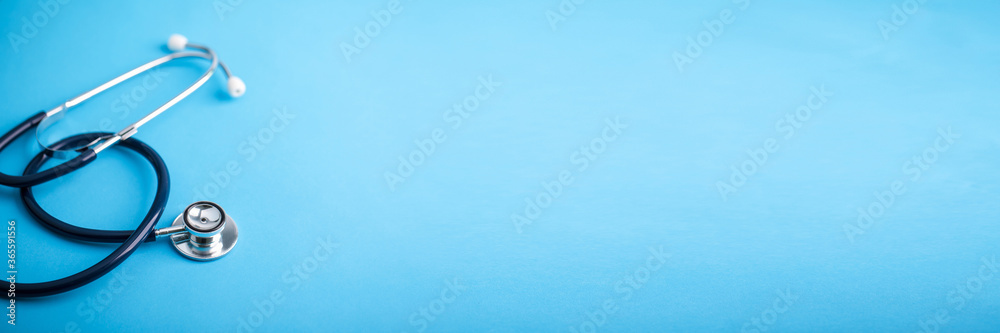 Stethoscope On Blue Background Stethoscope On Blue Background