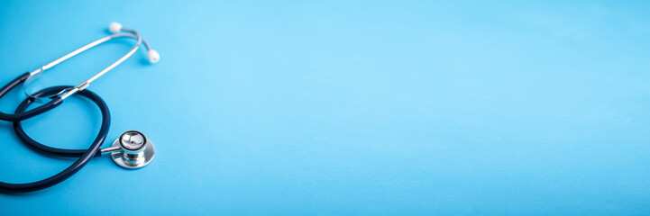 Stethoscope On Blue Background