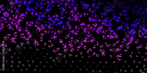 Fototapeta Naklejka Na Ścianę i Meble -  Dark purple, pink vector background with random forms.