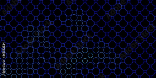 Dark BLUE vector background with spots. Modern abstract illustration with colorful circle shapes. Pattern for business ads.