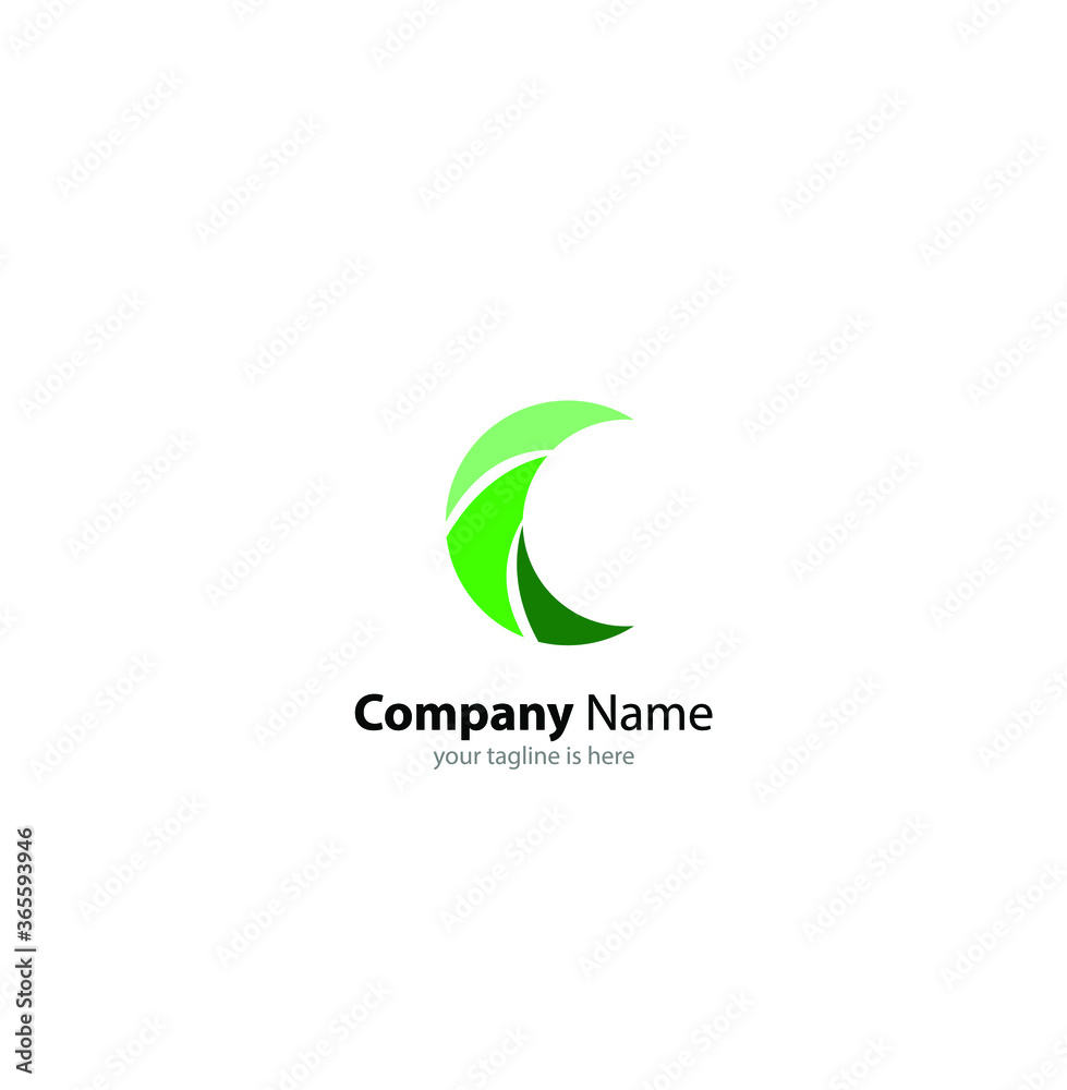the simple elegant logo of letter C with white background