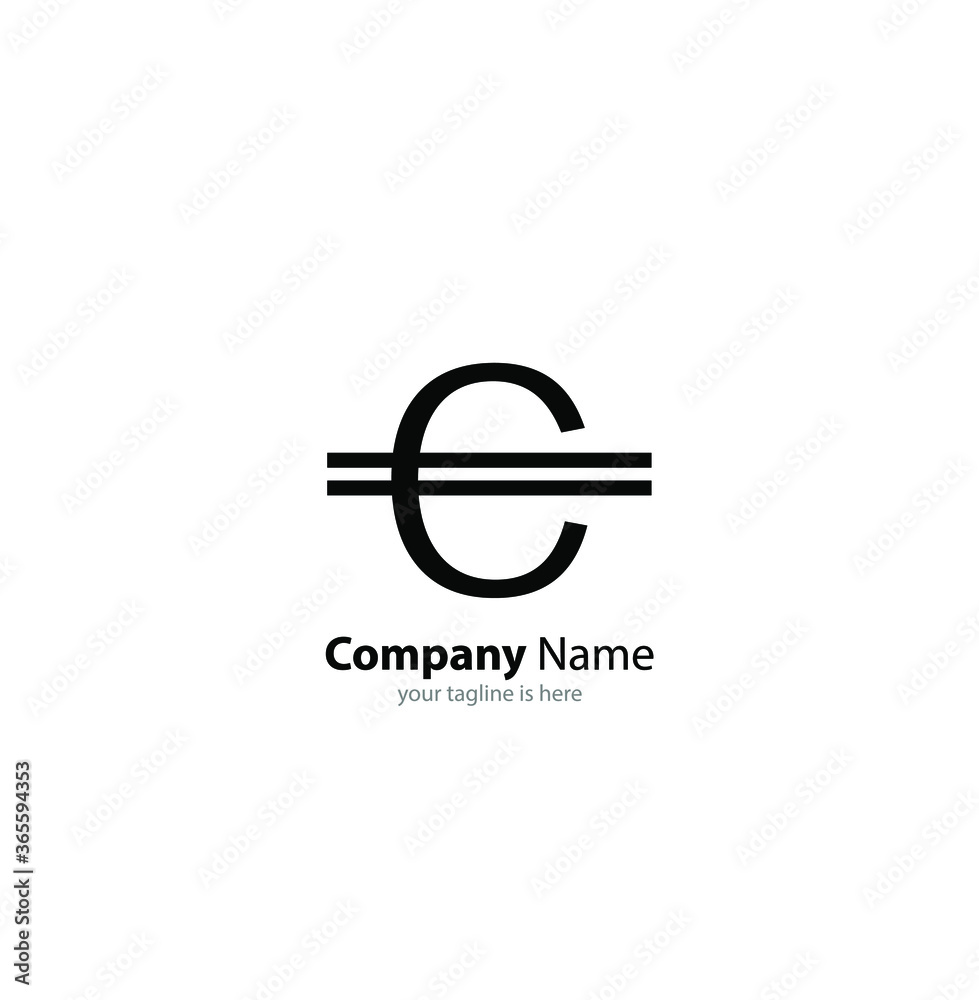 the simple elegant logo of letter C with white background
