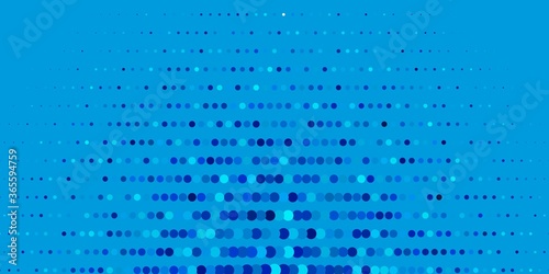 Dark BLUE vector backdrop with dots. Abstract colorful disks on simple gradient background. Pattern for websites.