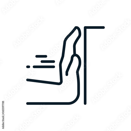 Hand, push outline icons. Vector illustration. Editable stroke. Isolated icon suitable for web, infographics, interface and apps.