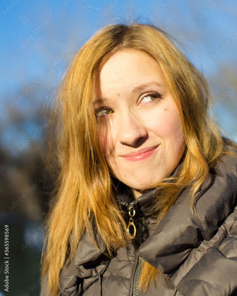 Beautiful young blonde girl in winter. Beautiful young blonde girl in winter.