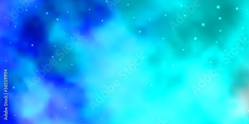 Light BLUE vector background with small and big stars. Shining colorful illustration with small and big stars. Best design for your ad, poster, banner.