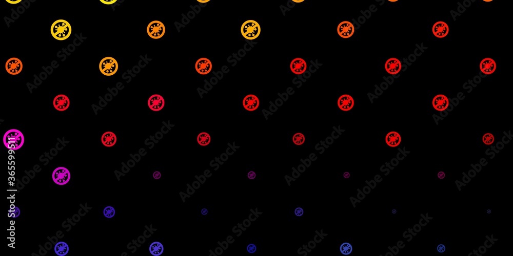 Dark Pink, Yellow vector texture with disease symbols.