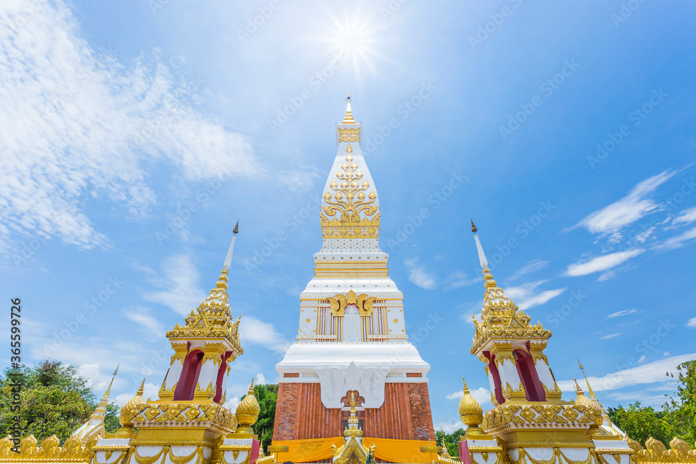 Fototapeta premium Wat Phra That Phanom is the sacred precinct of the Phra That Phanom chedi, located in the district of the same name, in the southern part of Nakhon Phanom Province, northeastern Thailand.