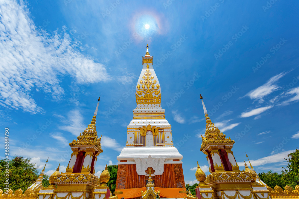 Naklejka premium Wat Phra That Phanom is the sacred precinct of the Phra That Phanom chedi, located in the district of the same name, in the southern part of Nakhon Phanom Province, northeastern Thailand.