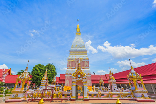 Pagoda of Wat Phra That Renu in renu nakhon District, Nakhon Phanom Province,Thailand. photo