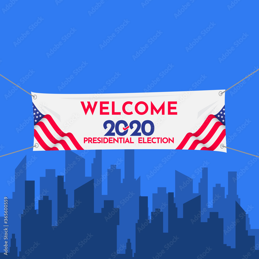 Welcome Banner Presidential Election 2020 United States Vector Template Design Illustration