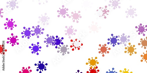Light blue, red vector texture with disease symbols.