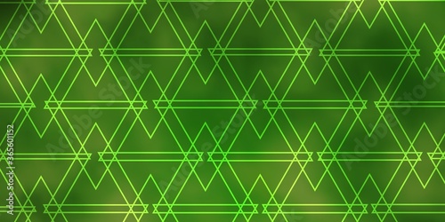 Light Green vector backdrop with lines, triangles. Abstract gradient illustration with triangles. Best design for posters, banners.