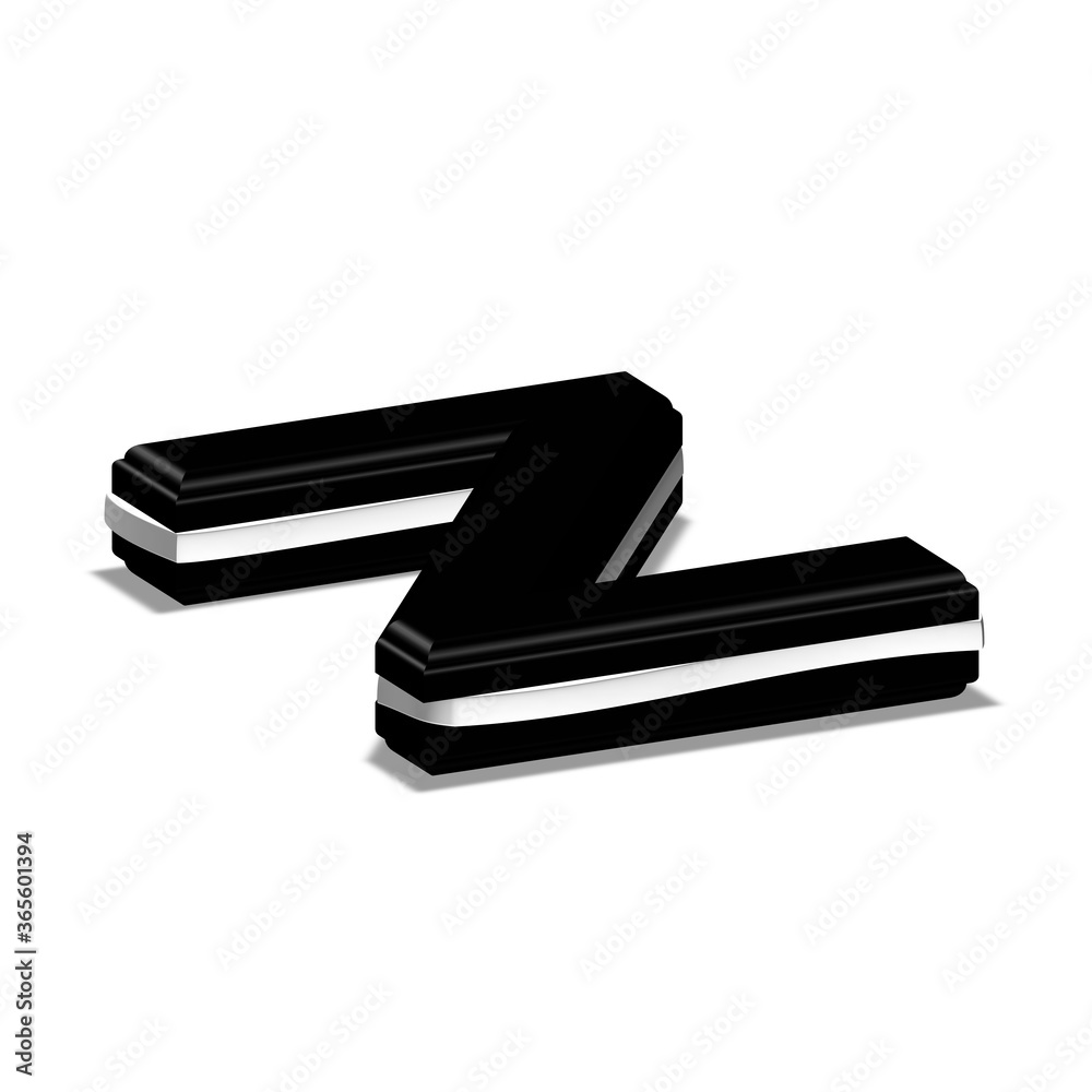 3D LAID ENGLISH ALPHABET TEXT MADE OF COOKIE AND CREAM 3D LAID ENGLISH ALPHABET TEXT MADE OF COOKIE AND CREAM