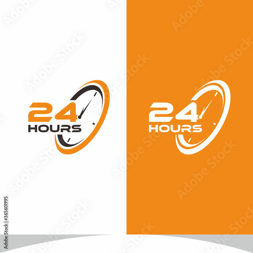24 Hours logo Design Vector Illustration