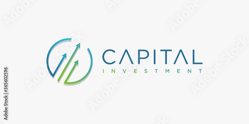 Abstract unique capital investment logo design idea Premium Vector