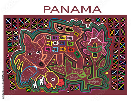 Mola kuna de Panama diseño de un Zorro 🦊