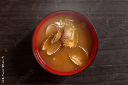            Typical Japanese miso  fermented soy  soup