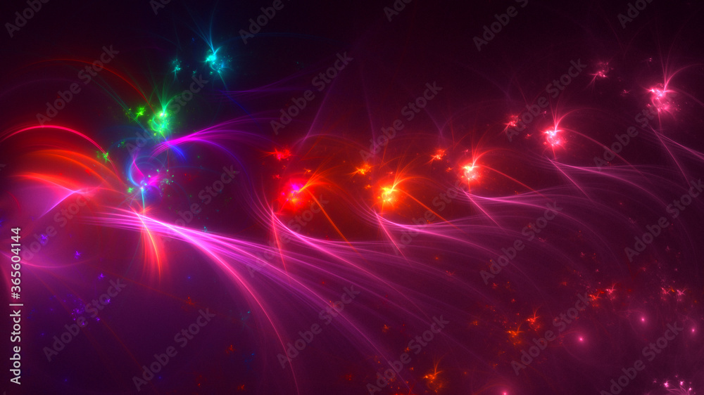 Naklejka premium 3D rendering abstract multicolor fractal light background