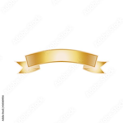 Gold ribbon banner vector.  Blank vintage label element