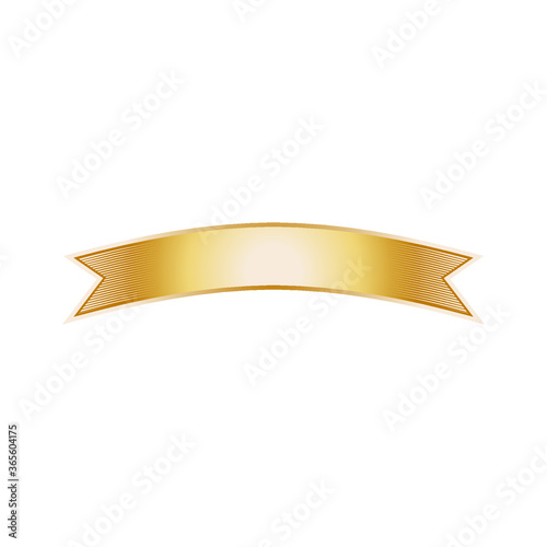 Gold ribbon banner vector.  Blank vintage label element
